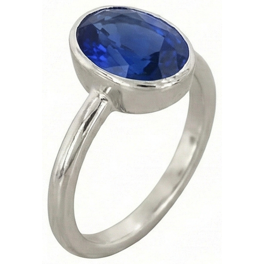 naturel oval saphir 2carats bague angle de côté