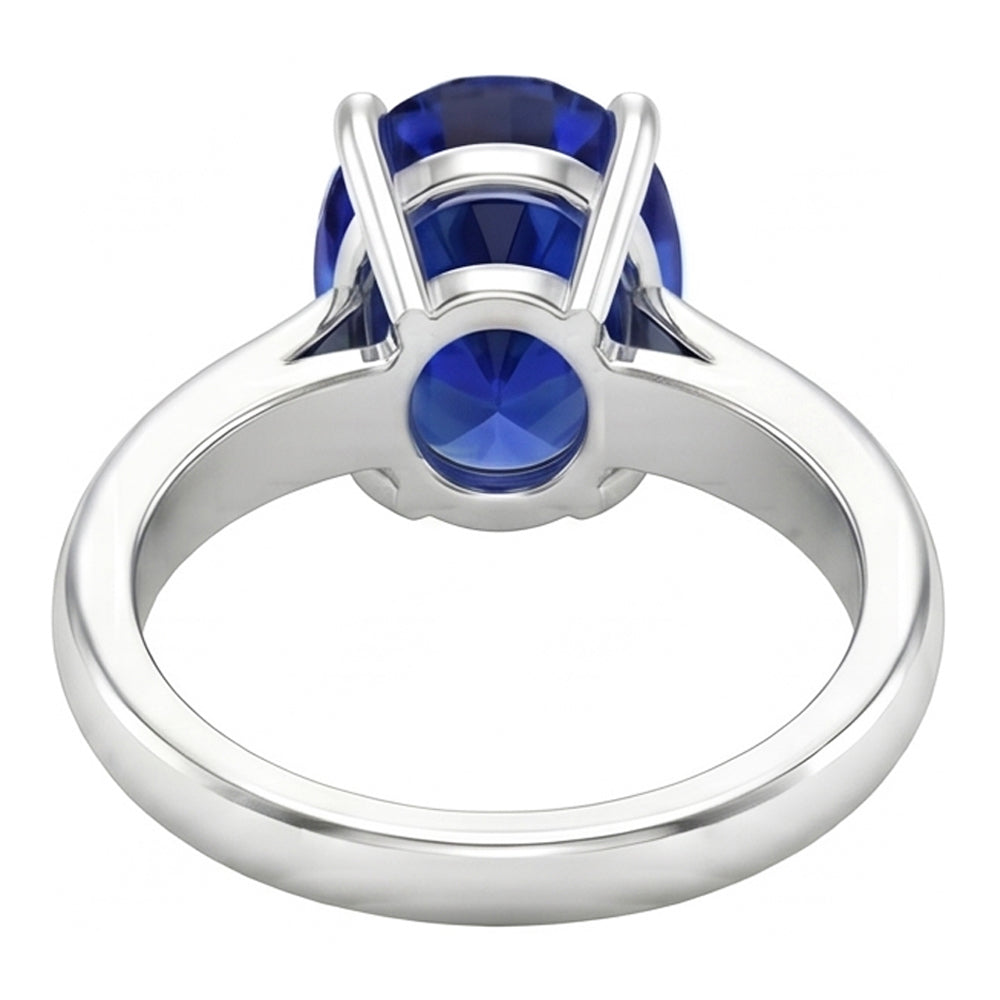naturel oval saphir 3.30carats bague vue de profil