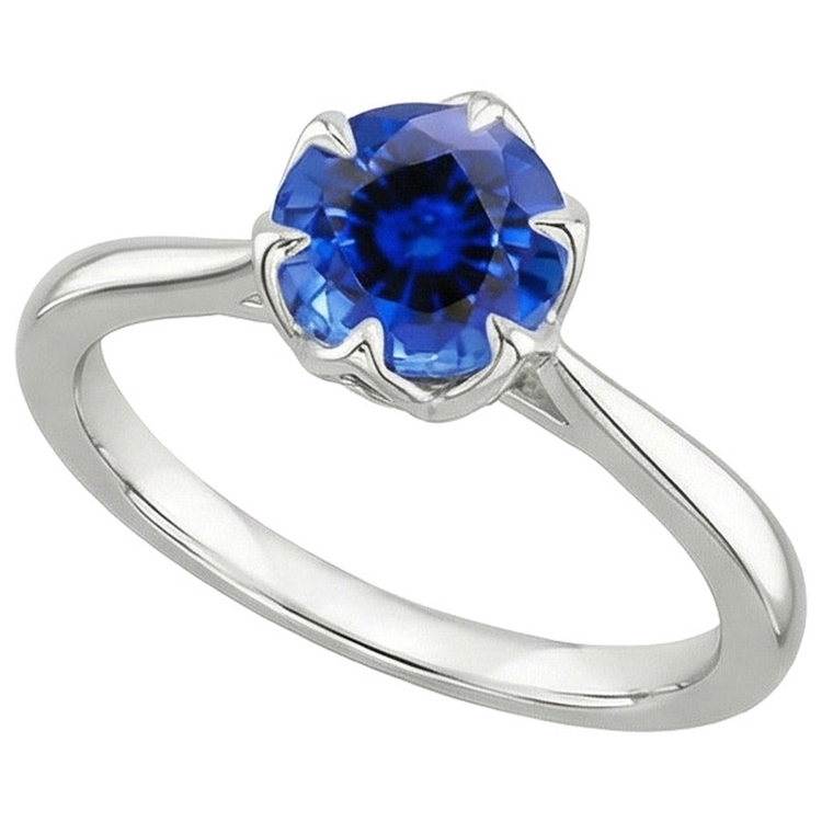 naturel round diamant 2carats bague vue de dessus