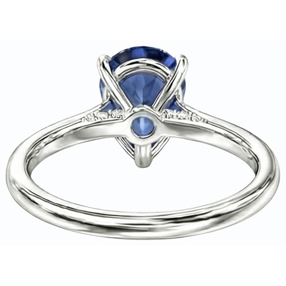 naturel pear diamant 2.50carats bague vue de dessus