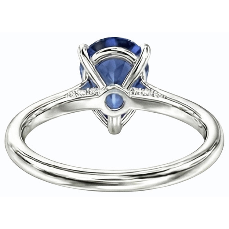 naturel pear diamant 2.50carats bague vue de dessus
