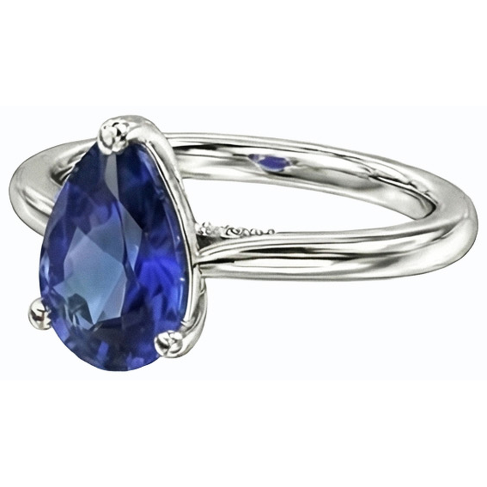 naturel pear diamant 2.50carats bague sur blanc