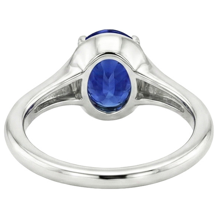 naturel oval saphir 3carats bague détail rapproché