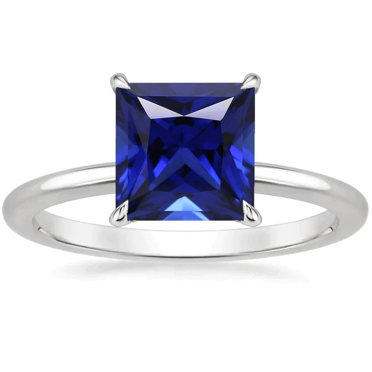 Bague Solitaire Saphir Taille Carrée 5 Carats