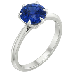 Bague Solitaire Saphir Véritable 2 Carats