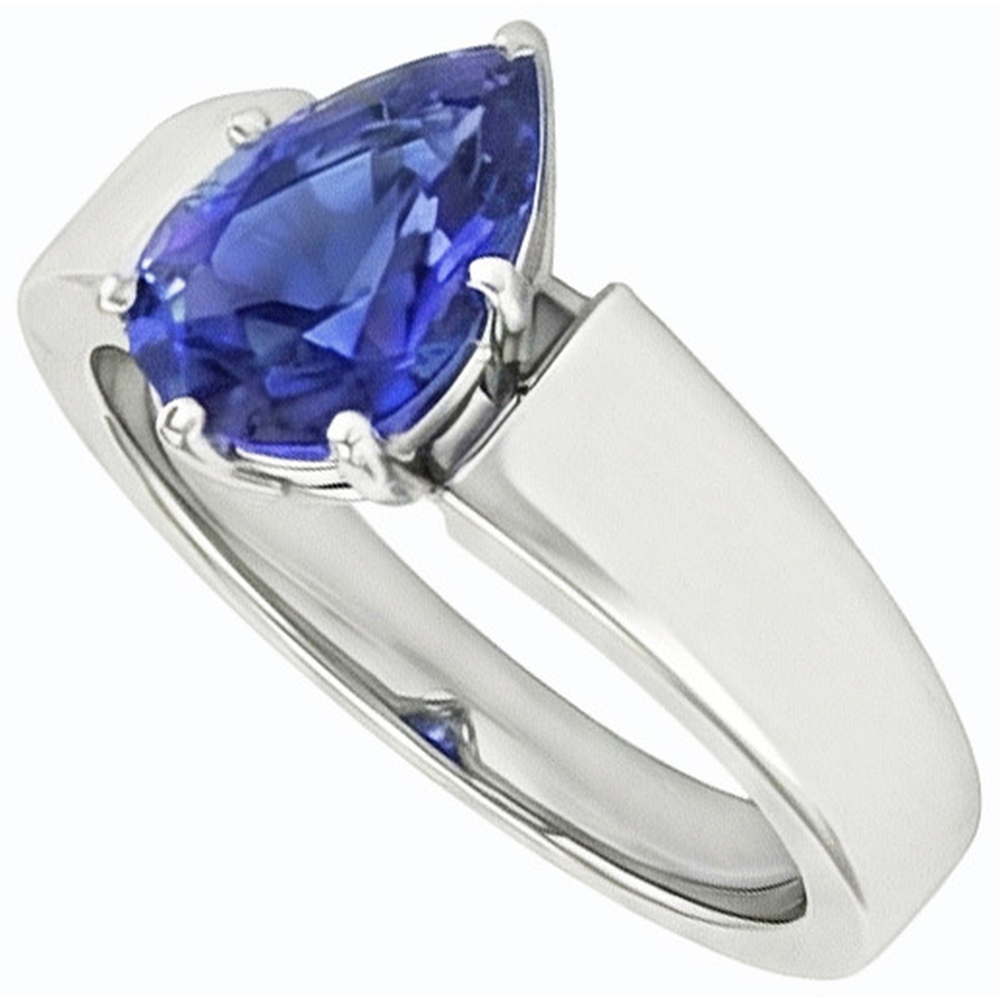 naturel pear diamant 1.50carats bague angle de côté