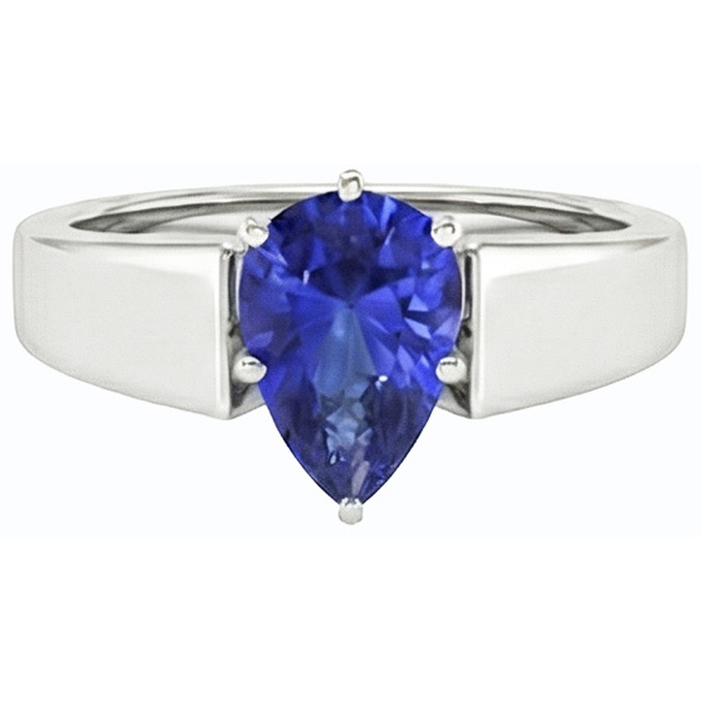 naturel pear diamant 1.50carats bague vue de dessus