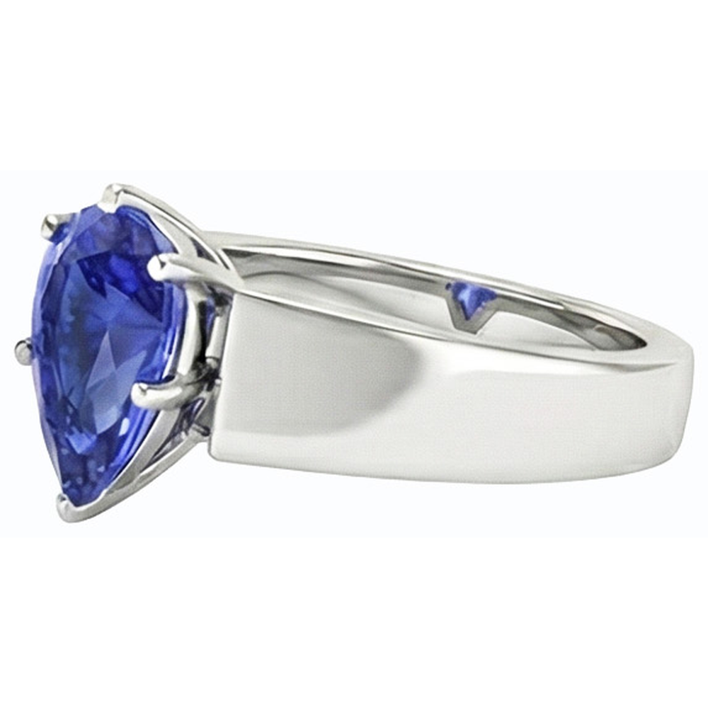 naturel pear diamant 1.50carats bague vue de profil