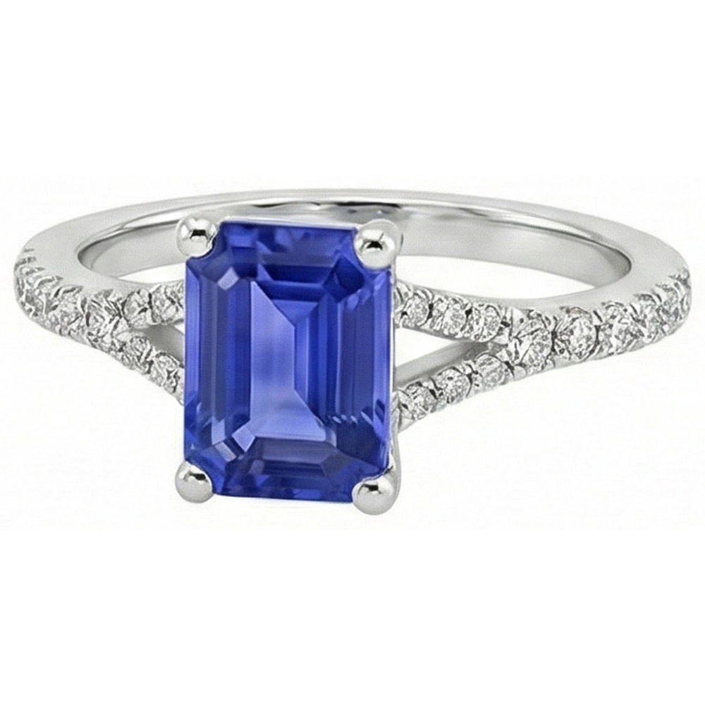 naturel émeraude 4carats bague vue de dessus