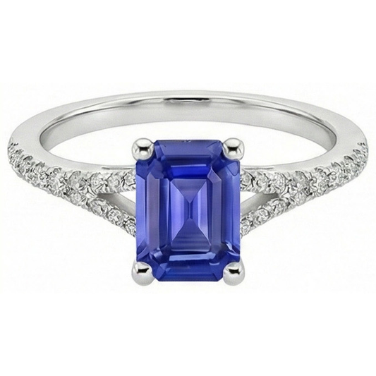 naturel émeraude 4carats bague vue de profil