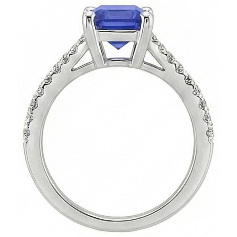 naturel émeraude 4carats bague sur blanc