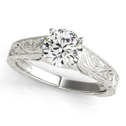 Bague Solitaire Scintillante 2.75 Carats Véritable Diamant Style Antique Or Blanc 14K