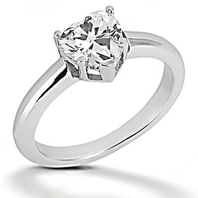 Bague Solitaire Sertie De Bague De Fiançailles Avec Naturel Diamants Taillés En Cœur De 1 Carat