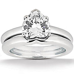 Bague Solitaire Sertie De Bague De Fiançailles Avec Naturel Diamants Taillés En Cœur De 1 Carat