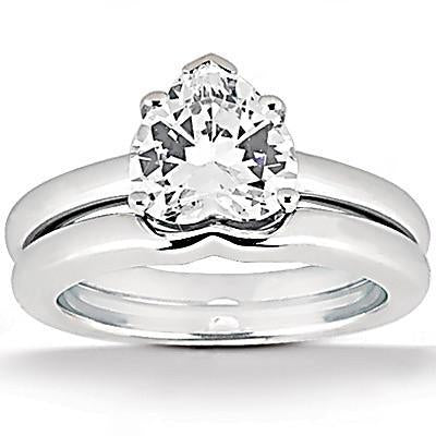 Bague Solitaire Sertie De Bague De Fiançailles Avec Naturel Diamants Taillés En Cœur De 1 Carat