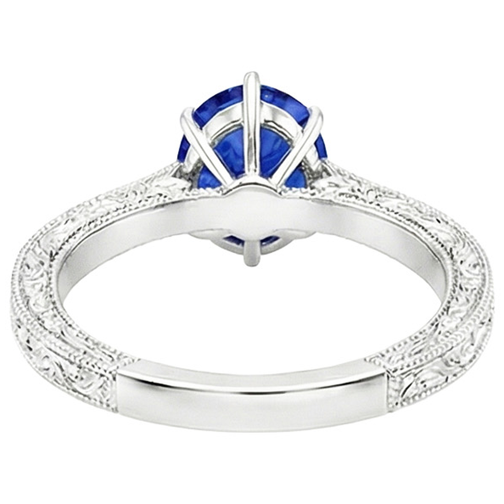 naturel pear saphir 2carats bague vue de dessus