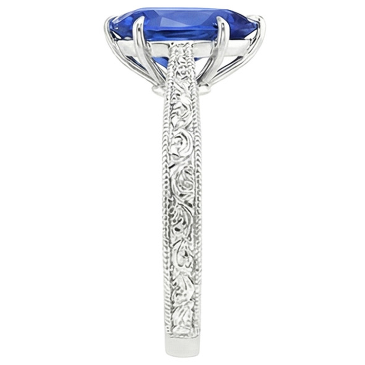 naturel pear saphir 2carats bague sur blanc