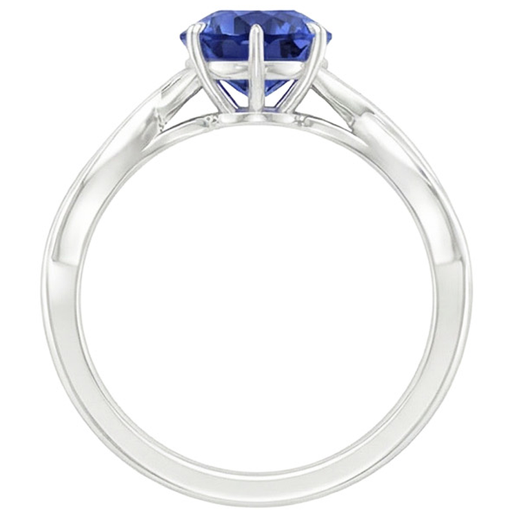Bague Solitaire Style Infini Poire Saphir Bleu 2.50 Carats