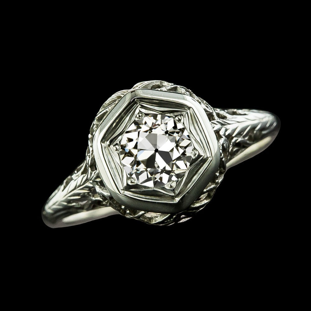 Bague Solitaire Style Vintage Rond ancienne mine Cut Réel Diamant 1.75 Carats