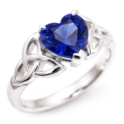 Bague Solitaire Taille Coeur Style Vintage Saphir Sri Lankais 2 Carats