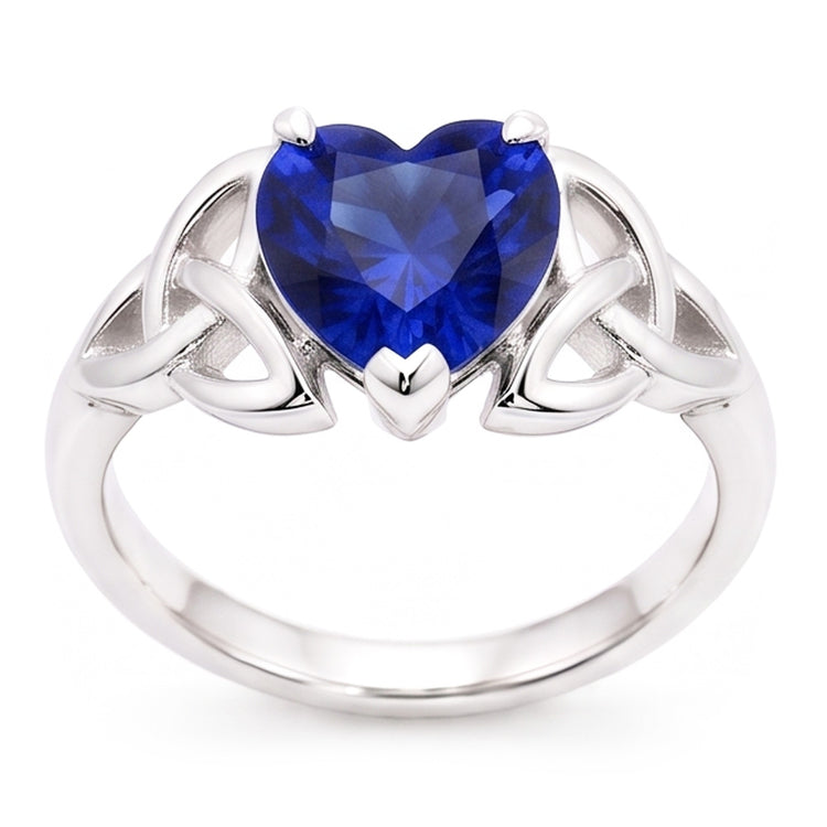 Bague Solitaire Taille Coeur Style Vintage Saphir Sri Lankais 2 Carats