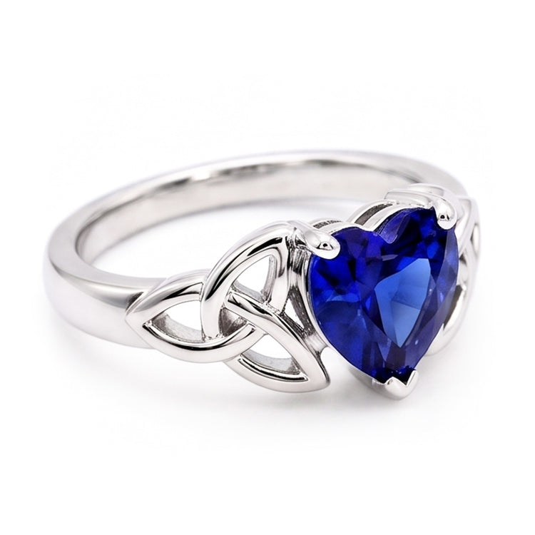 Bague Solitaire Taille Coeur Style Vintage Saphir Sri Lankais 2 Carats