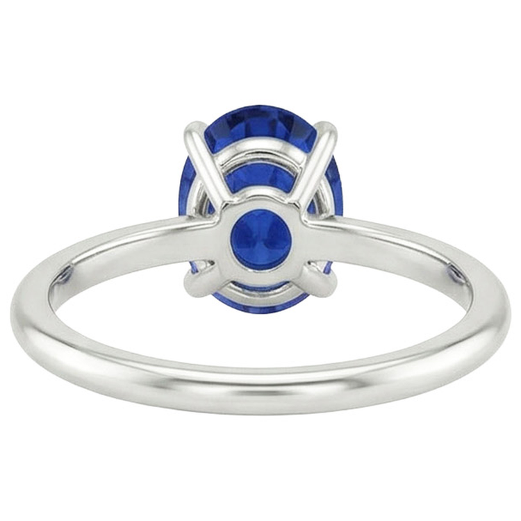 naturel oval saphir 2.50carats bague détail rapproché