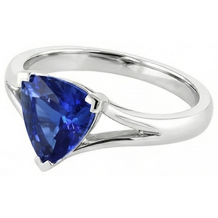 naturel trillion saphir 1.50carats bague détail rapproché