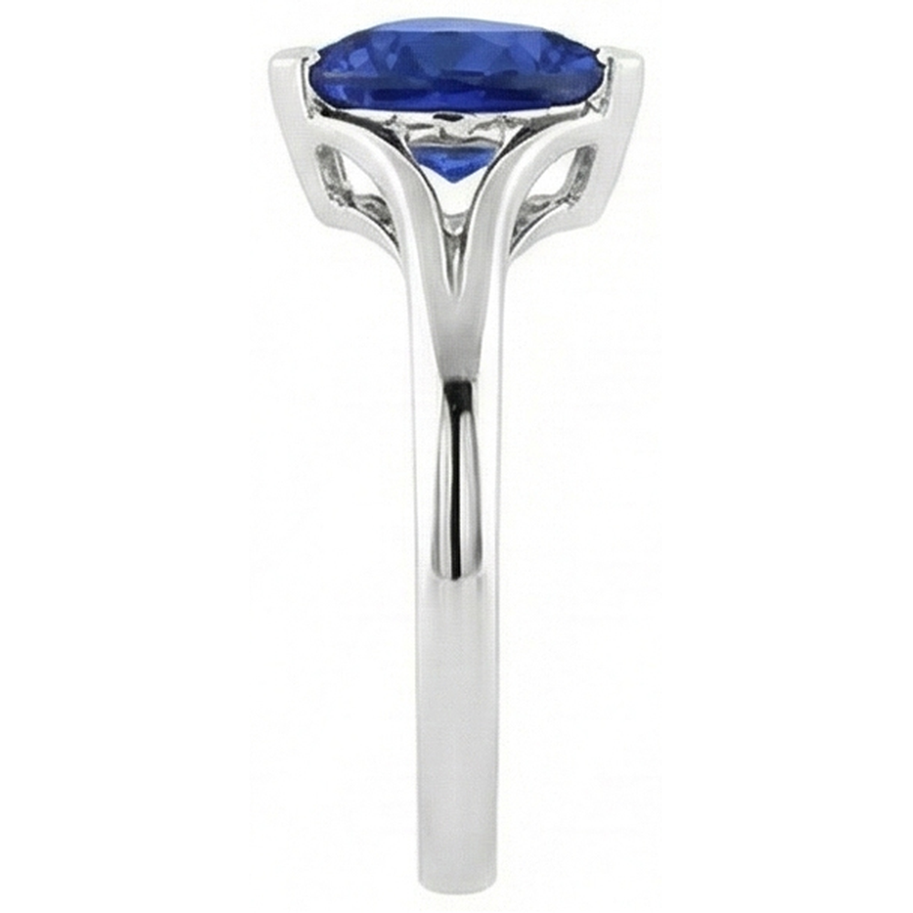 naturel trillion saphir 1.50carats bague vue de profil