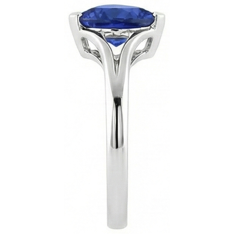 naturel trillion saphir 1.50carats bague vue de profil