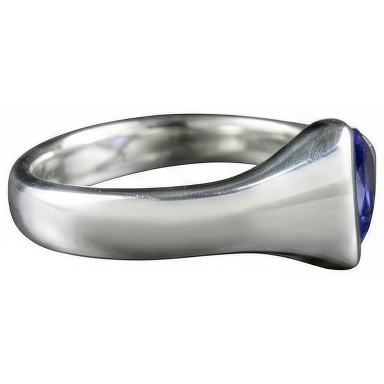 Bague Solitaire Trillion Tanzanite 1 Carat Or Blanc Nouveau