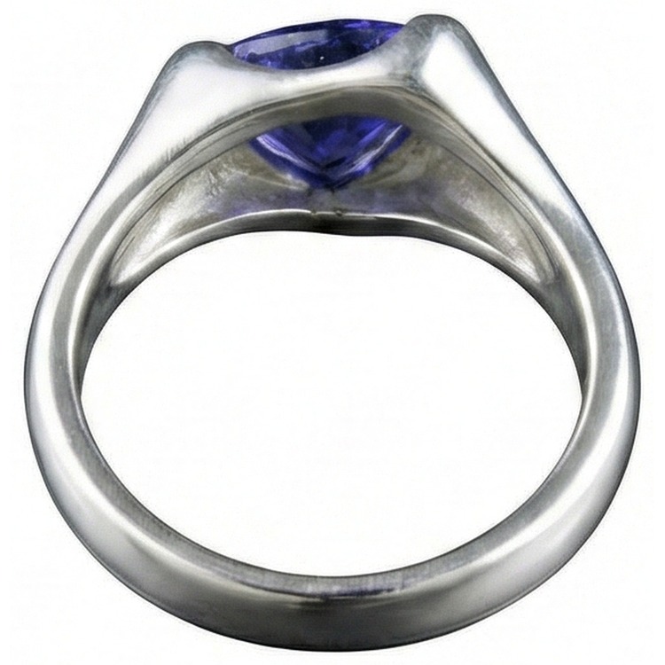 Bague Solitaire Trillion Tanzanite 1 Carat Or Blanc Nouveau