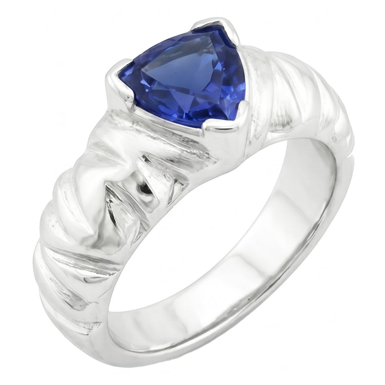 naturel trillion saphir 1carats bague détail rapproché