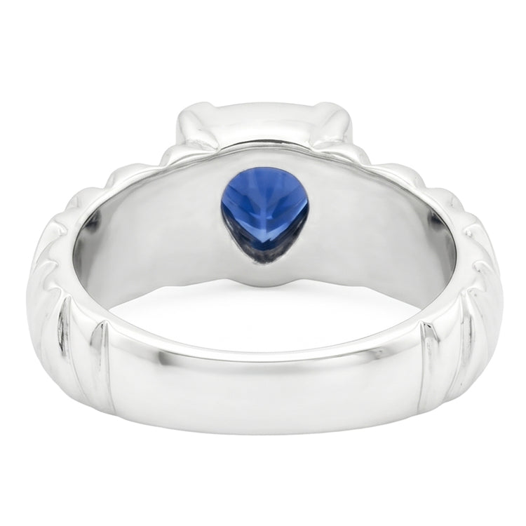 naturel trillion saphir 1carats bague vue de profil