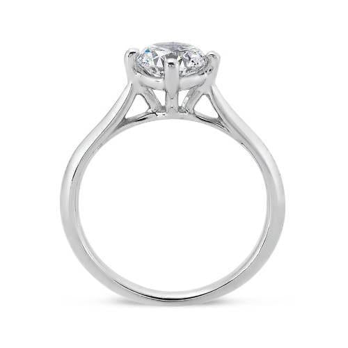 Bague Solitaire Véritable Diamant 1.51 Carats Sertissage Griffe Or Blanc 14K
