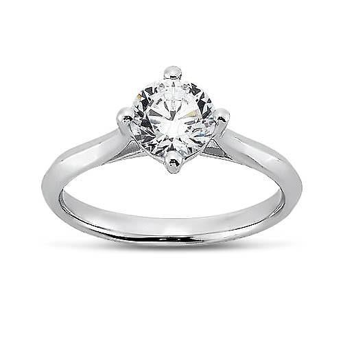 Bague Solitaire Véritable Diamant 1.51 Carats Sertissage Griffe Or Blanc 14K