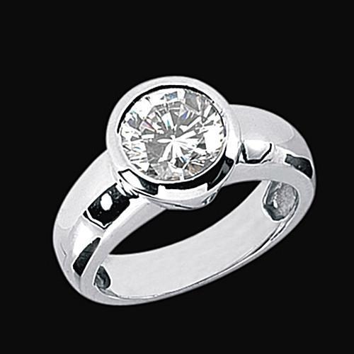 Bague Solitaire Véritable Diamant 2.50 Carats H Si1 Bijoux Pour Hommes