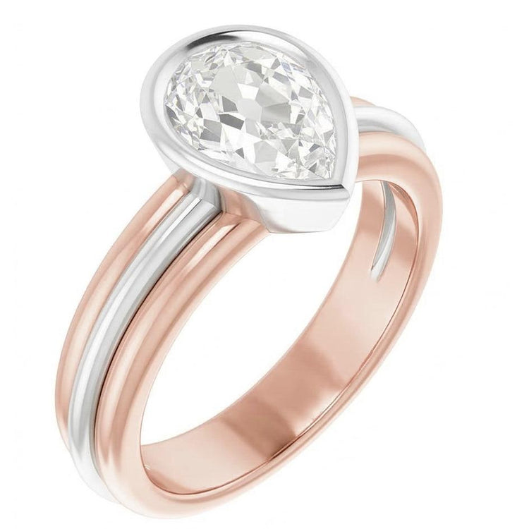 naturel pear diamant 2.20carats bague angle de côté