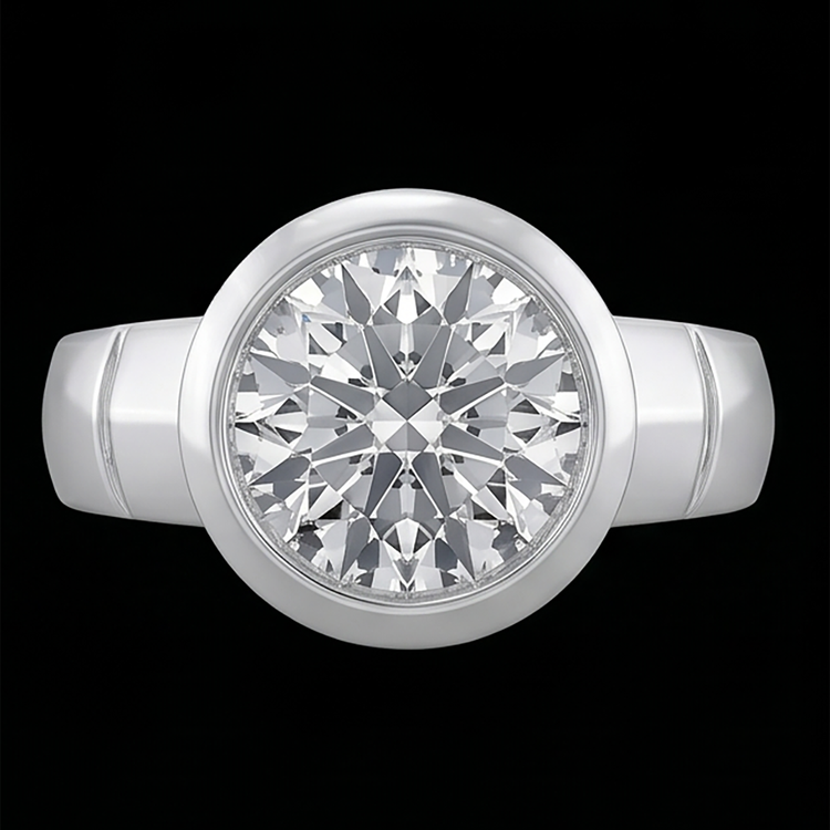 Bague Solitaire Véritable Diamant Naturels Extraits des Mines ( et non cultivés en laboratoire ) 2.50 Carats H Si1 Bijoux Pour Hommes