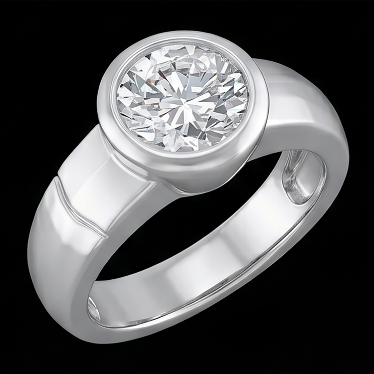 Bague Solitaire Véritable Diamant Naturels Extraits des Mines ( et non cultivés en laboratoire ) 2.50 Carats H Si1 Bijoux Pour Hommes