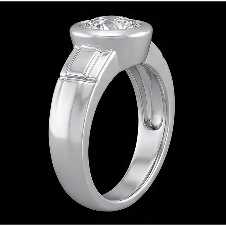 Bague Solitaire Véritable Diamant Naturels Extraits des Mines ( et non cultivés en laboratoire ) 2.50 Carats H Si1 Bijoux Pour Hommes