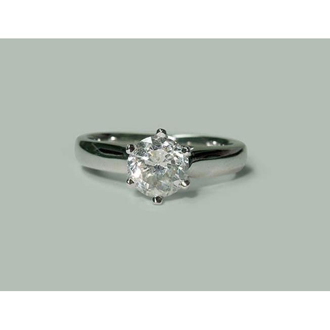 Bague Solitaire Véritable Diamant Or Blanc 1.31 Carats Bijoux Neuf