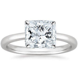 Bague Solitaire Véritable Diamant Radiant 4 Carats