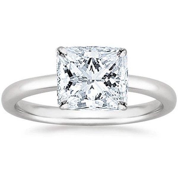 Bague Solitaire Véritable Diamant Radiant 4 Carats