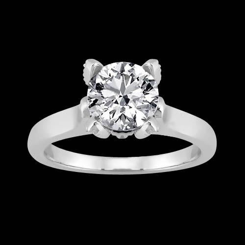 Bague Solitaire Véritable Diamant Rond 2.01 Carat Nouveaux Bijoux