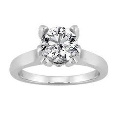 Bague Solitaire Véritable Diamant Rond 2.01 Carat Nouveaux Bijoux