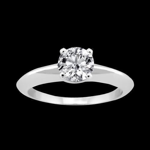 Bague Solitaire Véritable Diamant Rond Scintillant 1.50 Carats