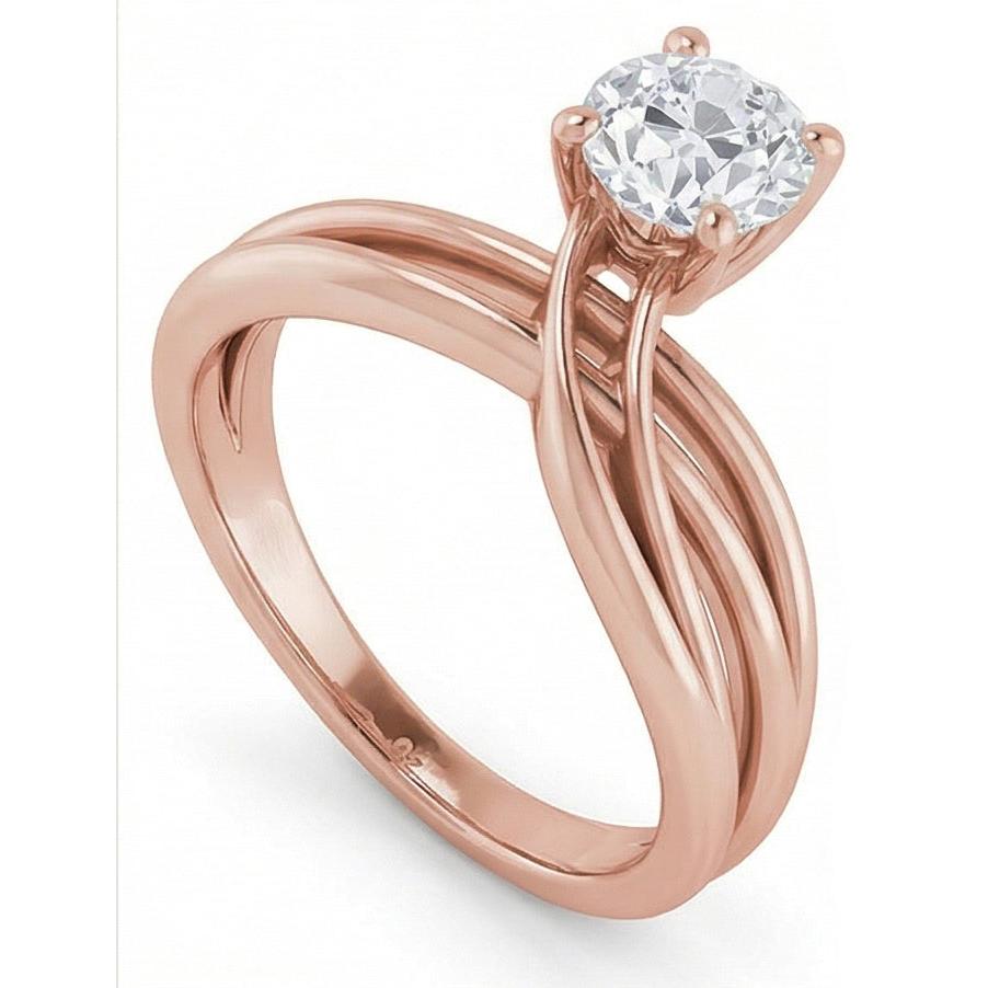 naturel round diamant 2carats bague angle de côté