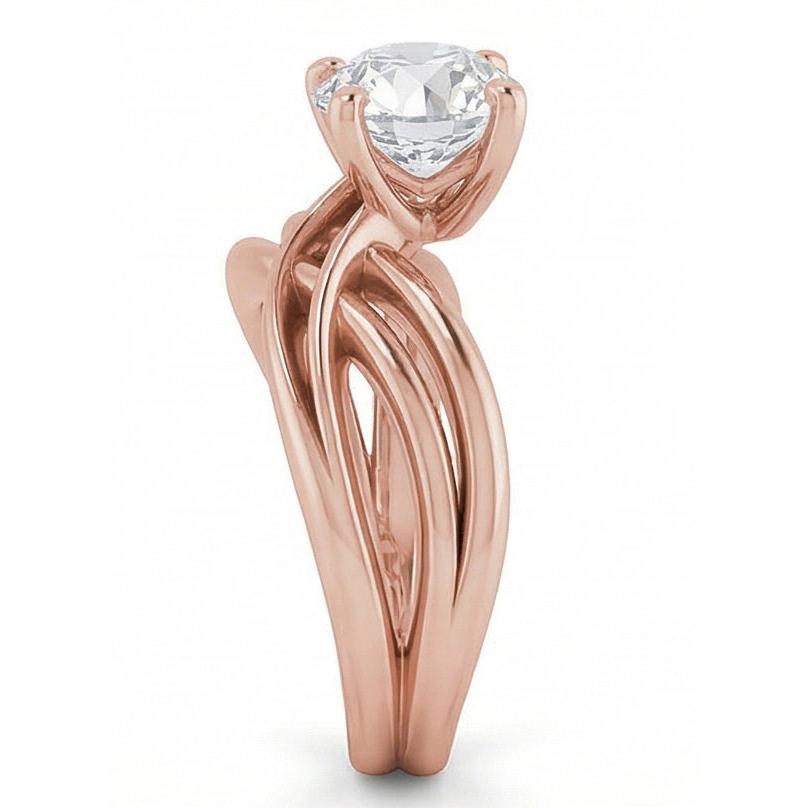 naturel round diamant 2carats bague vue de dessus