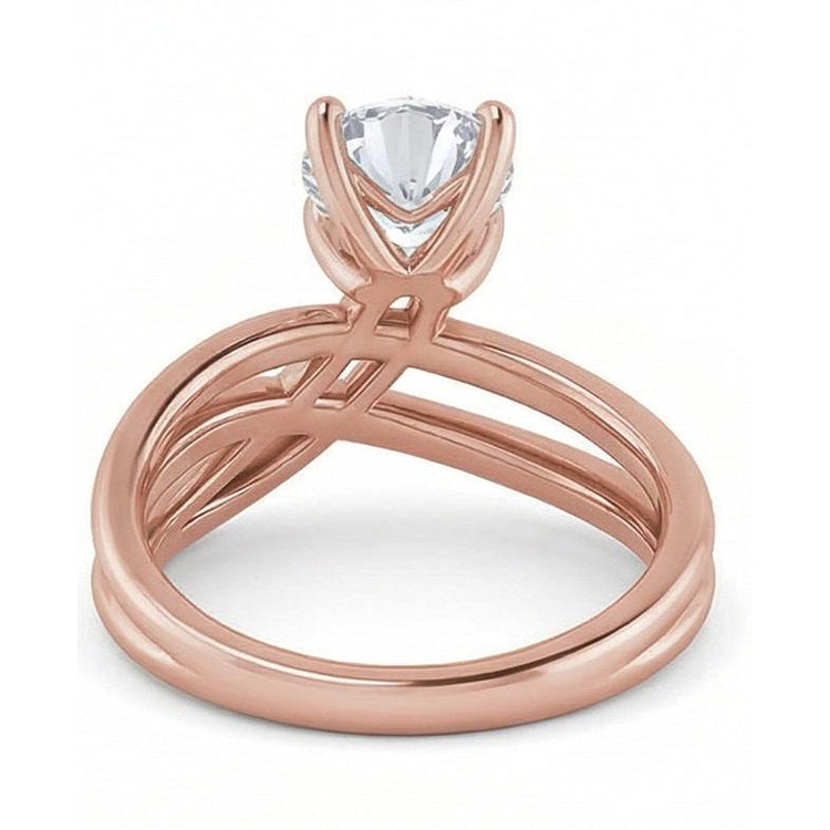 naturel round diamant 2carats bague vue de profil